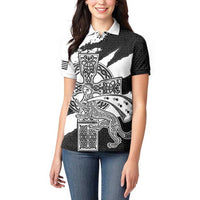 Brittany Celtic Cross Women Polo Shirt Celtic Pattern - Wonder Print Shop