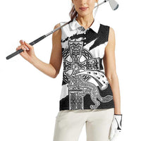Brittany Celtic Cross Women Sleeveless Polo Shirt Celtic Pattern - Wonder Print Shop