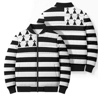 Brittany Flag Style Bomber Puffer Jacket Kentoch Mervel Eget Bezan Saotret - Wonder Print Shop