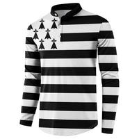 Brittany Flag Style Button Sweatshirt Kentoch Mervel Eget Bezan Saotret - Wonder Print Shop