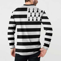 Brittany Flag Style Button Sweatshirt Kentoch Mervel Eget Bezan Saotret - Wonder Print Shop