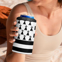 Brittany Flag Style 4 in 1 Can Cooler Tumbler Kentoch Mervel Eget Bezan Saotret - Wonder Print Shop