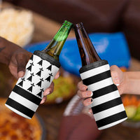 Brittany Flag Style 4 in 1 Can Cooler Tumbler Kentoch Mervel Eget Bezan Saotret - Wonder Print Shop