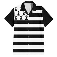 Brittany Flag Style Family Matching Off Shoulder Short Dress and Hawaiian Shirt Kentoch Mervel Eget Bezan Saotret - Wonder Print Shop