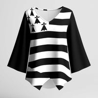 Brittany Flag Style Kimono Sleeve Blouse Kentoch Mervel Eget Bezan Saotret - Wonder Print Shop