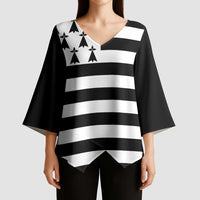 Brittany Flag Style Kimono Sleeve Blouse Kentoch Mervel Eget Bezan Saotret - Wonder Print Shop