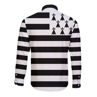 Brittany Flag Style Long Sleeve Button Shirt Kentoch Mervel Eget Bezan Saotret - Wonder Print Shop