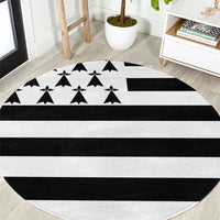 Brittany Flag Style Round Carpet Kentoch Mervel Eget Bezan Saotret - Wonder Print Shop