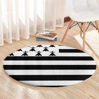 Brittany Flag Style Round Carpet Kentoch Mervel Eget Bezan Saotret - Wonder Print Shop