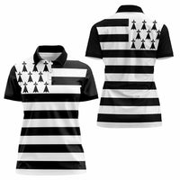 Brittany Flag Style Women Polo Shirt Kentoch Mervel Eget Bezan Saotret - Wonder Print Shop