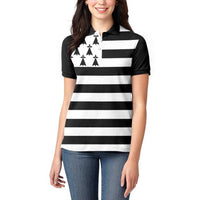 Brittany Flag Style Women Polo Shirt Kentoch Mervel Eget Bezan Saotret - Wonder Print Shop