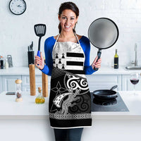 Brittany Ermine Celtic Apron Black Celtic Triskels - Wonder Print Shop