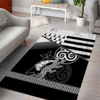 Brittany Ermine Celtic Area Rug Black Celtic Triskels - Wonder Print Shop