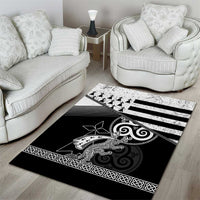 Brittany Ermine Celtic Area Rug Black Celtic Triskels - Wonder Print Shop