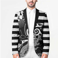 Brittany Ermine Celtic Blazer Black Celtic Triskels - Wonder Print Shop