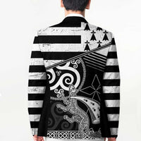 Brittany Ermine Celtic Blazer Black Celtic Triskels - Wonder Print Shop