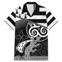 Brittany Ermine Celtic Family Matching Mermaid Dress and Hawaiian Shirt Black Celtic Triskels - Wonder Print Shop