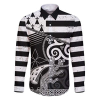 Brittany Ermine Celtic Family Matching Puletasi and Hawaiian Shirt Black Celtic Triskels - Wonder Print Shop