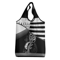 Brittany Ermine Celtic Grocery Bag Black Celtic Triskels - Wonder Print Shop