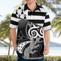 Brittany Ermine Celtic Hawaiian Shirt Black Celtic Triskels - Wonder Print Shop