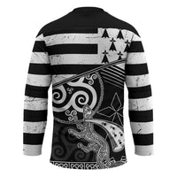 Brittany Ermine Celtic Hockey Jersey Black Celtic Triskels - Wonder Print Shop
