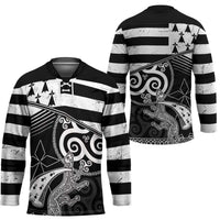 Brittany Ermine Celtic Hockey Jersey Black Celtic Triskels - Wonder Print Shop
