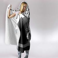 Brittany Ermine Celtic Hooded Blanket Black Celtic Triskels - Wonder Print Shop
