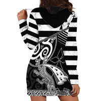 Brittany Ermine Celtic Hoodie Dress Black Celtic Triskels - Wonder Print Shop