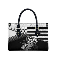 Brittany Ermine Celtic Leather Bag Black Celtic Triskels - Wonder Print Shop