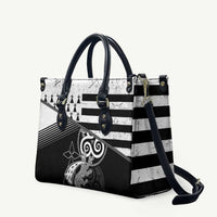 Brittany Ermine Celtic Leather Bag Black Celtic Triskels - Wonder Print Shop