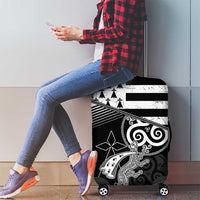 Brittany Ermine Celtic Luggage Cover Black Celtic Triskels - Wonder Print Shop