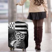 Brittany Ermine Celtic Luggage Cover Black Celtic Triskels - Wonder Print Shop