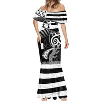 Brittany Ermine Celtic Mermaid Dress Black Celtic Triskels - Wonder Print Shop