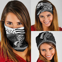 Brittany Ermine Celtic Neck Gaiter Black Celtic Triskels - Wonder Print Shop