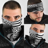 Brittany Ermine Celtic Neck Gaiter Black Celtic Triskels - Wonder Print Shop