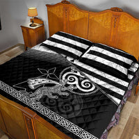 Brittany Ermine Celtic Quilt Bed Set Black Celtic Triskels - Wonder Print Shop