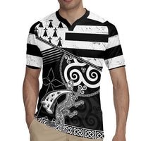 Brittany Ermine Celtic Rugby Jersey Black Celtic Triskels - Wonder Print Shop
