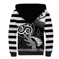 Brittany Ermine Celtic Sherpa Hoodie Black Celtic Triskels - Wonder Print Shop