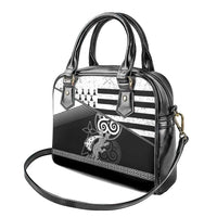Brittany Ermine Celtic Shoulder Handbag Black Celtic Triskels - Wonder Print Shop