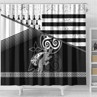 Brittany Ermine Celtic Shower Curtain Black Celtic Triskels - Wonder Print Shop