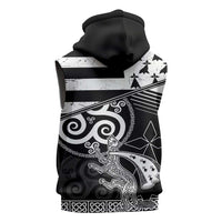 Brittany Ermine Celtic Sleeveless Hoodie Black Celtic Triskels - Wonder Print Shop