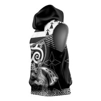 Brittany Ermine Celtic Sleeveless Hoodie Black Celtic Triskels - Wonder Print Shop