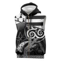 Brittany Ermine Celtic Sleeveless Zip Hoodie Black Celtic Triskels - Wonder Print Shop