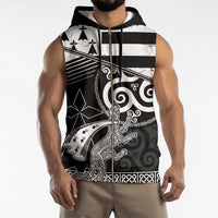 Brittany Ermine Celtic Sleeveless Zip Hoodie Black Celtic Triskels - Wonder Print Shop