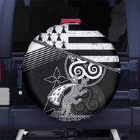 Brittany Ermine Celtic Spare Tire Cover Black Celtic Triskels - Wonder Print Shop