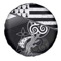 Brittany Ermine Celtic Spare Tire Cover Black Celtic Triskels - Wonder Print Shop