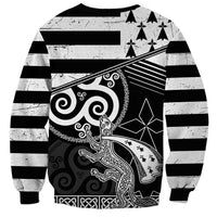 Brittany Ermine Celtic Sweatshirt Black Celtic Triskels - Wonder Print Shop