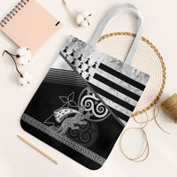 Brittany Ermine Celtic Tote Bag Black Celtic Triskels - Wonder Print Shop