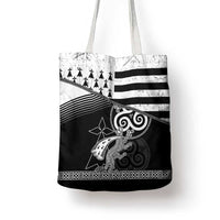Brittany Ermine Celtic Tote Bag Black Celtic Triskels - Wonder Print Shop