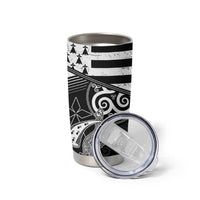 Brittany Ermine Celtic Tumbler Cup Black Celtic Triskels - Wonder Print Shop
